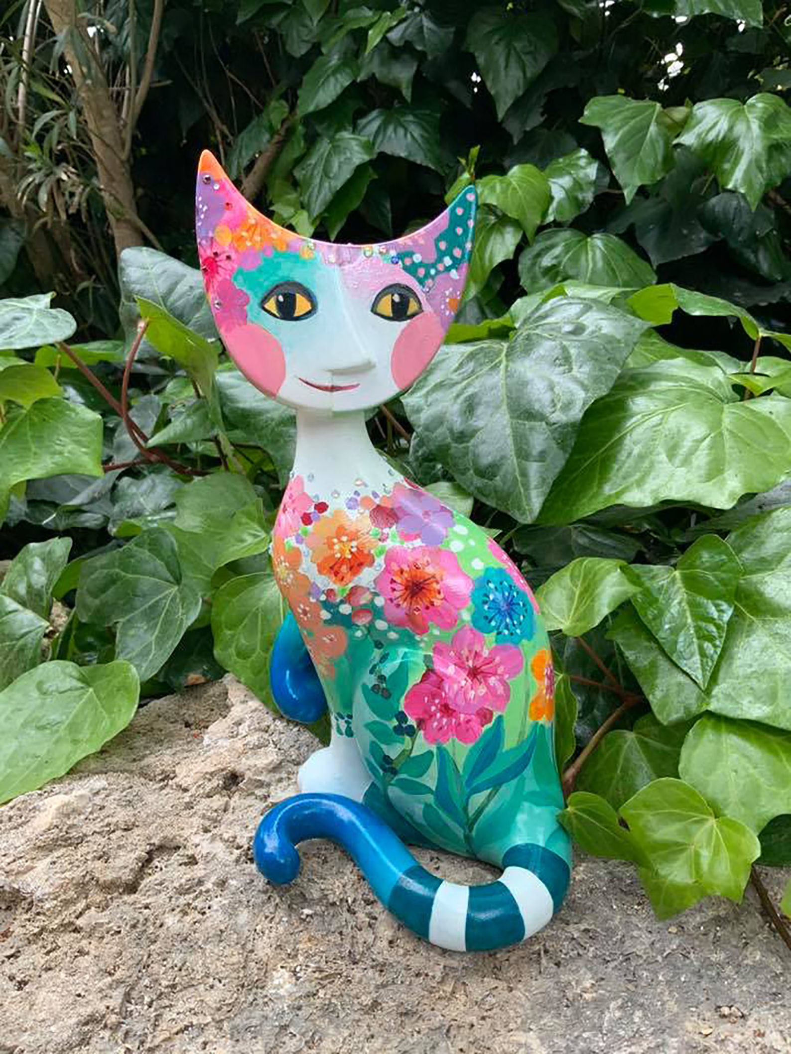 Battista Rea: gatto con fiori
