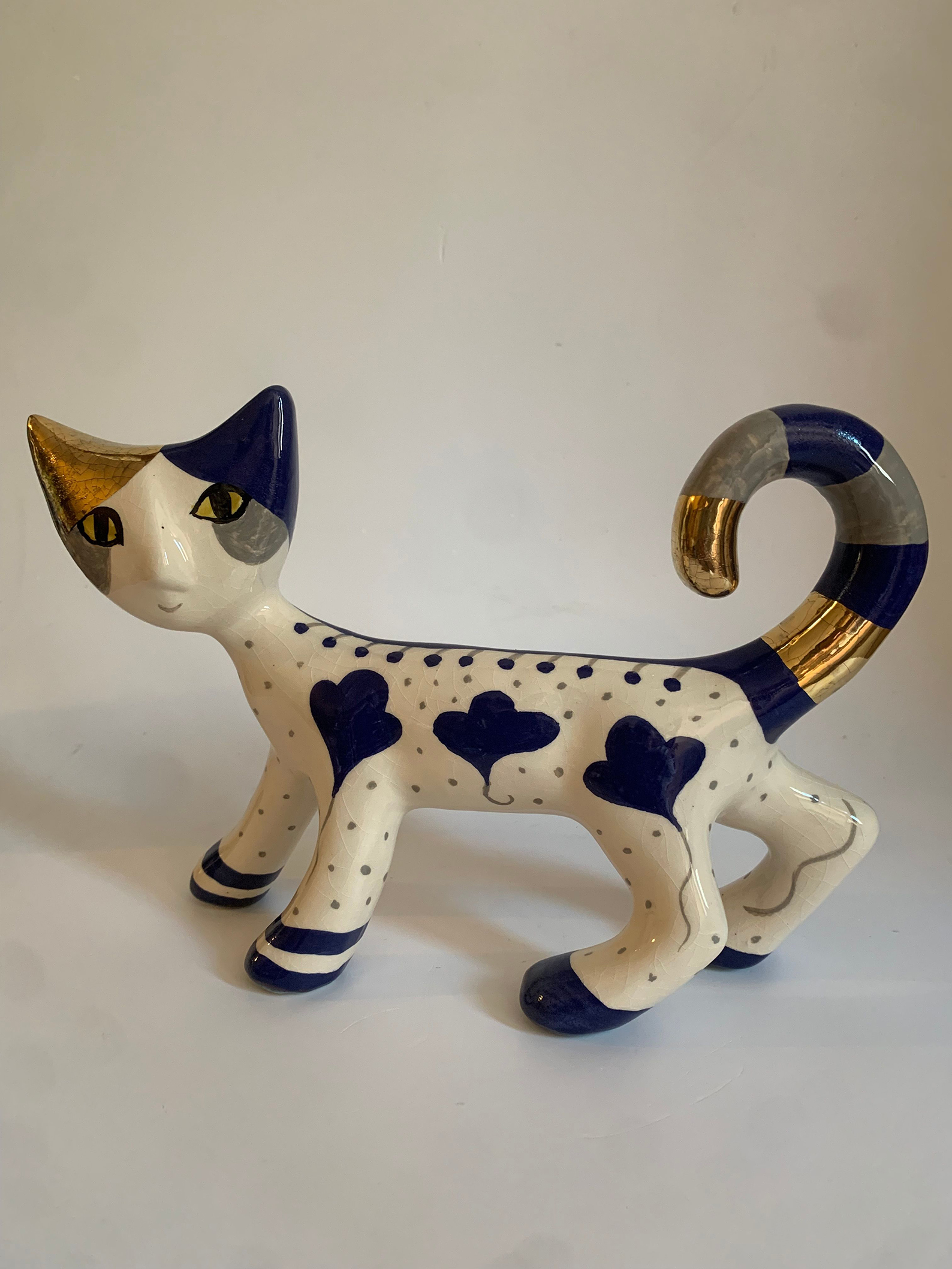 Battista Rea: gatto blu con fiori 2